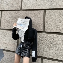 IAMCPLUS original patch short chic sweater hoodie jacket small vest two-piece set 2020 new women