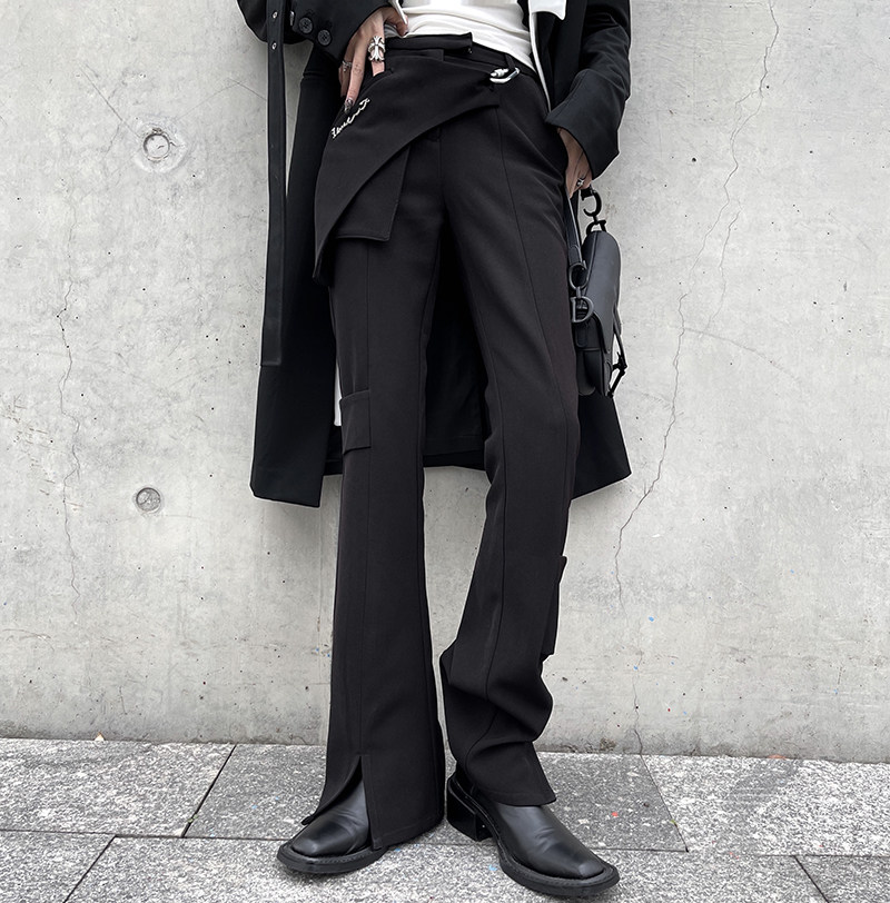 IAMCPLUS Sonny functional catch asymmetrical opening of the horn pants woman with a pituitary tug of trousers