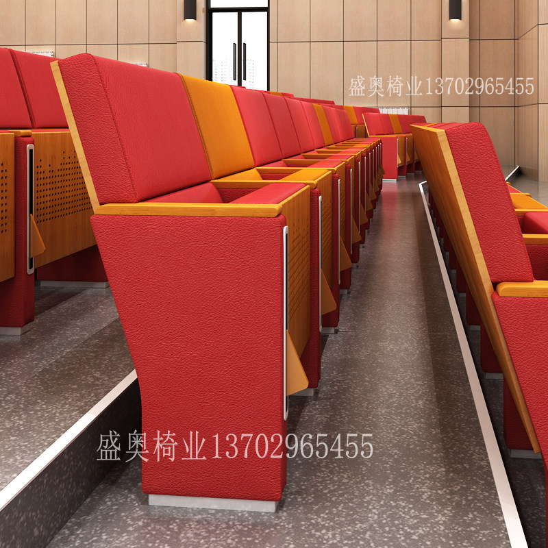 Guangdong manufacturers customize simple and fashionable foreign auditorium chairs row chairs with writing board seats lecture hall row chairs