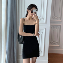 Japanese black suspender hip skirt tight early autumn interior design foreign style sexy temperament strapless dress