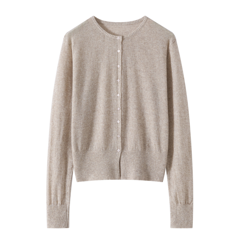 Pragmatism ~ Spring and Autumn Thin Tencel Wool Knitted Cardigan for Women, Air Conditioning Shirt, Short Lyocell Outerwear Top