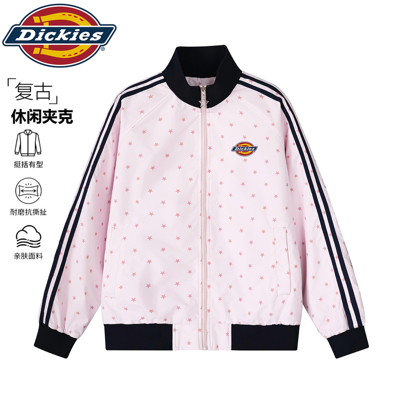 Dickies American Casual Style Stand-Up Collar Jacket, Unisex, Star Print, Dopamine Design Short Jacket Dickies American Casual Style Stand-Up Collar Jacket, Unisex, Star Print, Dopamine Design Short Jacket