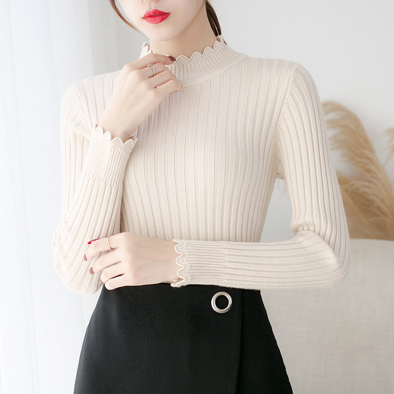 Half turtleneck bottoming shirt women's inner wear 2022 autumn and winter new sweater pullover fashion all-match long-sleeved thick knitted sweater
