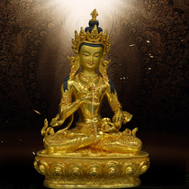 Tantric Buddha statues ornaments Nepal Tibetan Buddhism 38cm copper gilt gold Vajraya Buddha statue