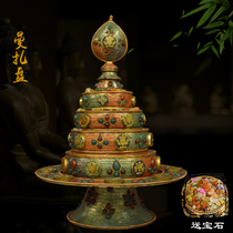 Nepals exquisite Tibetan Buddhist supplies copper painted inlaid gems for Manzapan Mancha Luo