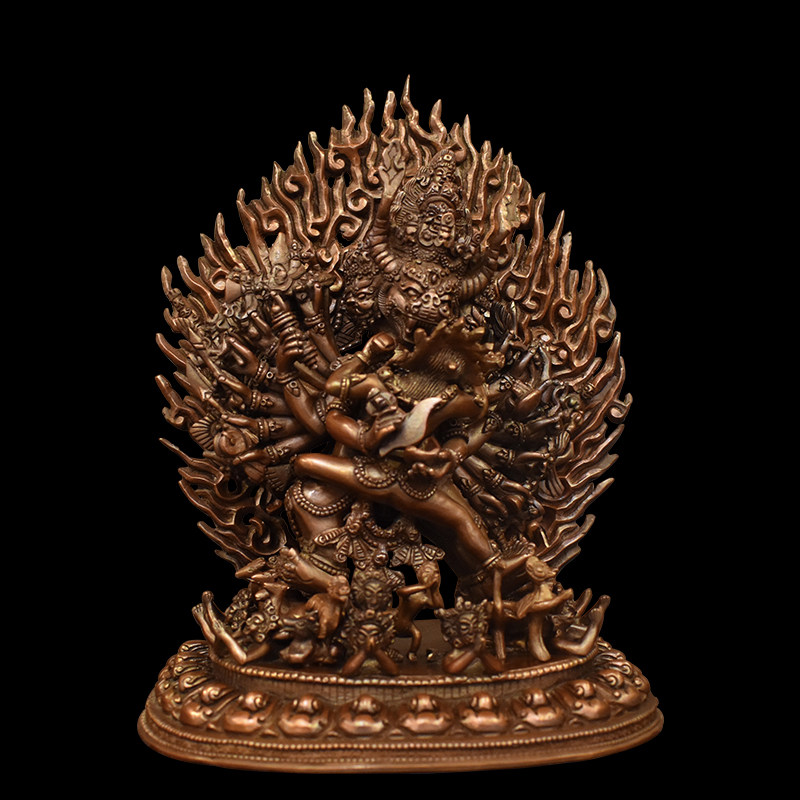 Daweed King Kong double body hair care statue Buddha Statue Nepal copper carving Tibetan Tantric home decoration 24cm