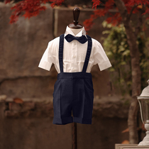 Boys dress one-year-old 2024 new suit suit childrens suit flower girl performance suit British handsome overalls
