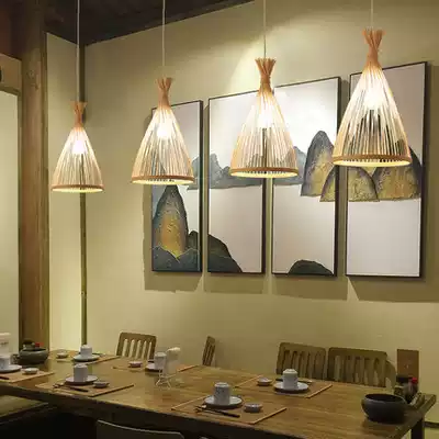 New Chinese bamboo chandelier Zen Japanese tea room hot pot restaurant hotel B & B stairwell handmade bamboo chandelier
