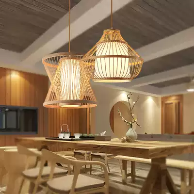 New Chinese bamboo art bamboo chandelier living room dining room bedroom study homestay tea room bamboo art tatami Japanese chandelier