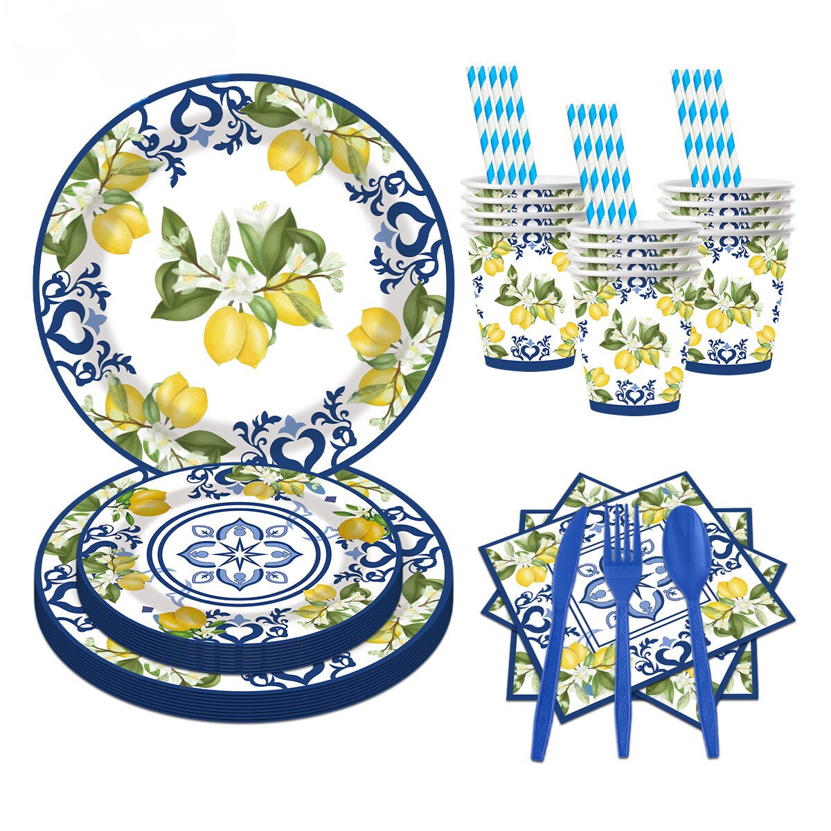 Lemon Paper Party Supplies Summer lemon disposable paper Plate Party Decoration tableware