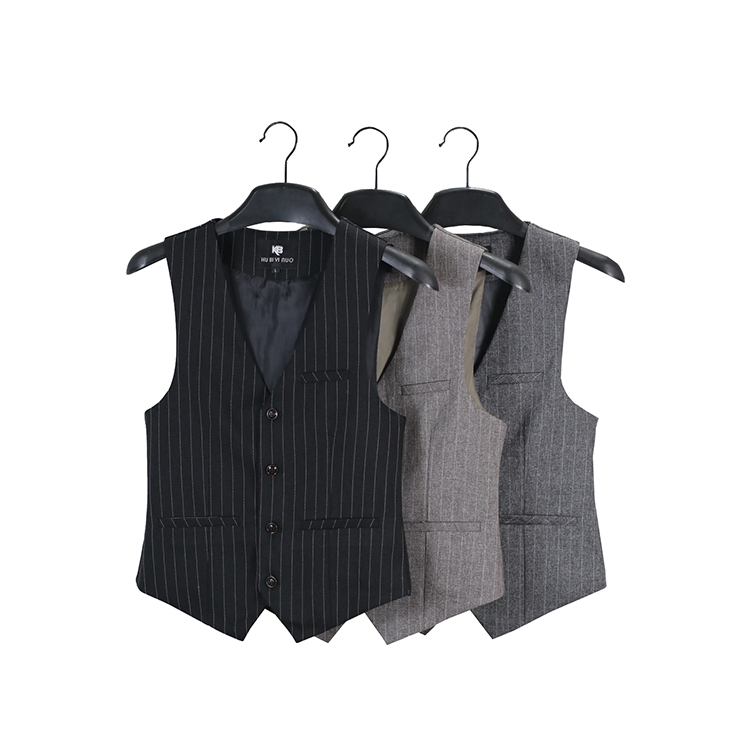 Fashionable Youth Striped Suit Vest for Men, Suitable for All Seasons, Business Casual, Slim Fit, Slimming Waistcoat