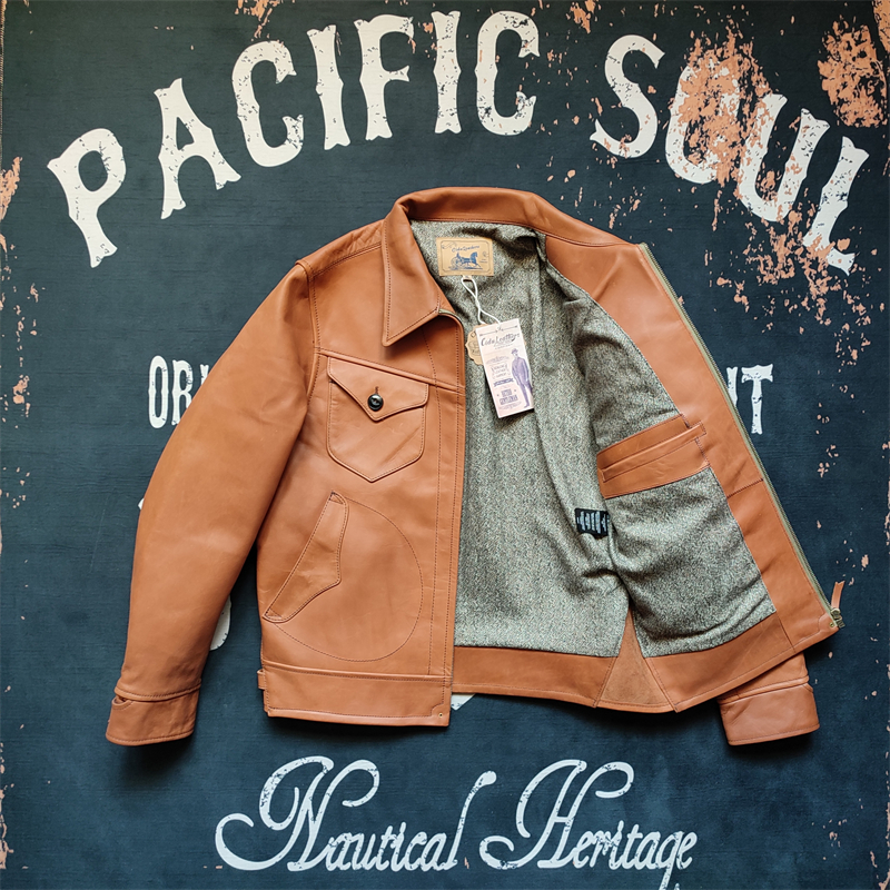 Photograph the conversion price RMB2298  1 2mm HORWEEN Implanted Tanning Mappie RRL MOZADE Mossad leather jacket