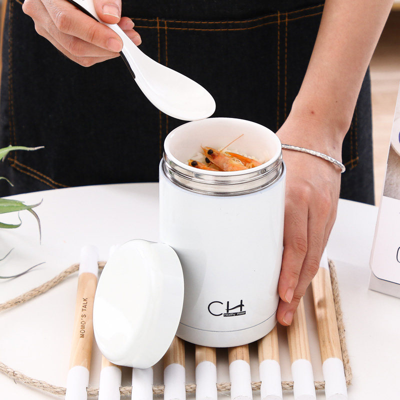 Ceramic liner insulation cup bone china liner stainless steel vacuum traditional Chinese medicine porridge soup stew pot bento box multi-function