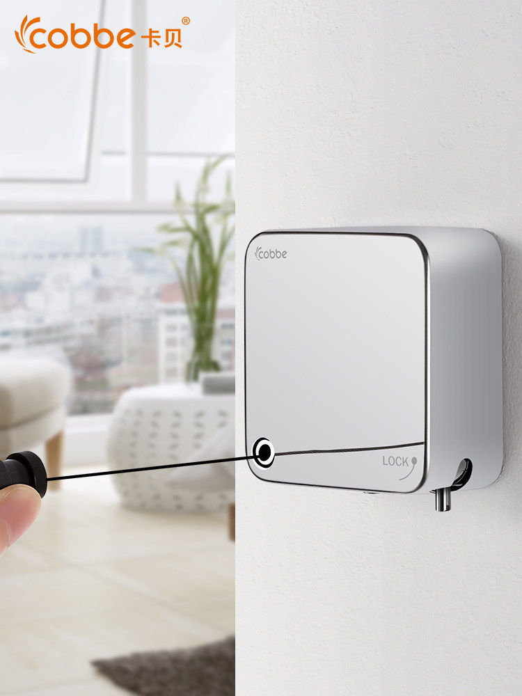 Kabei invisible clothesline Indoor non-perforated stainless steel wire drying rack Drying artifact retractable clothesline