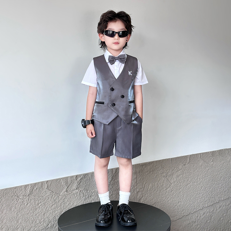 Handsome Boy's Suit Set, Summer Children's Host Performance Outfit, Little Boy's High-End Suit, Flower Boy's Formal Wear Handsome Boy's Suit Set, Summer Children's Host Performance Outfit, Little Boy's High-End Suit, Flower Boy's Formal Wear