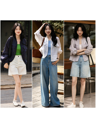 小雪自留『小森林』笑涵甄选25春夏苎麻英伦复古飞行员休闲外套の