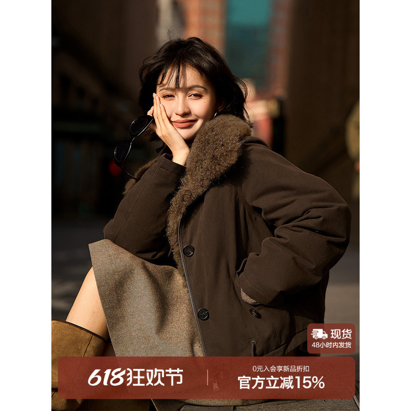 【Free in the Wilderness, Moving Forward in the Cold】Cashmere Fur Collar 95% White Goose down Parka down Jacket for Women 2026 New√ 【Free in the Wilderness, Moving Forward in the Cold】Cashmere Fur Collar 95% White Goose down Parka down Jacket for Women 2026 New√