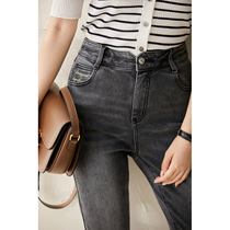 @KZK560214AG] Wang fried pants environmental health T400 rebound Lycra skinny jeans