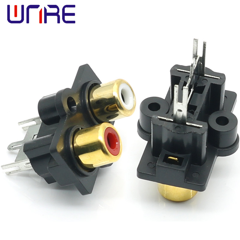 Rca-207b gold-plated audio accessories: red and white two-color 2-hole ...