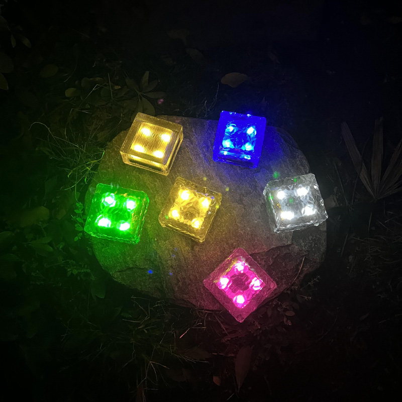 Solar Outdoor Ice Flop Ground Floor Garden Lawn Garden Lawn Landscape Decoration Seven Colorful Led Waterproof Ground Floor Streetlights