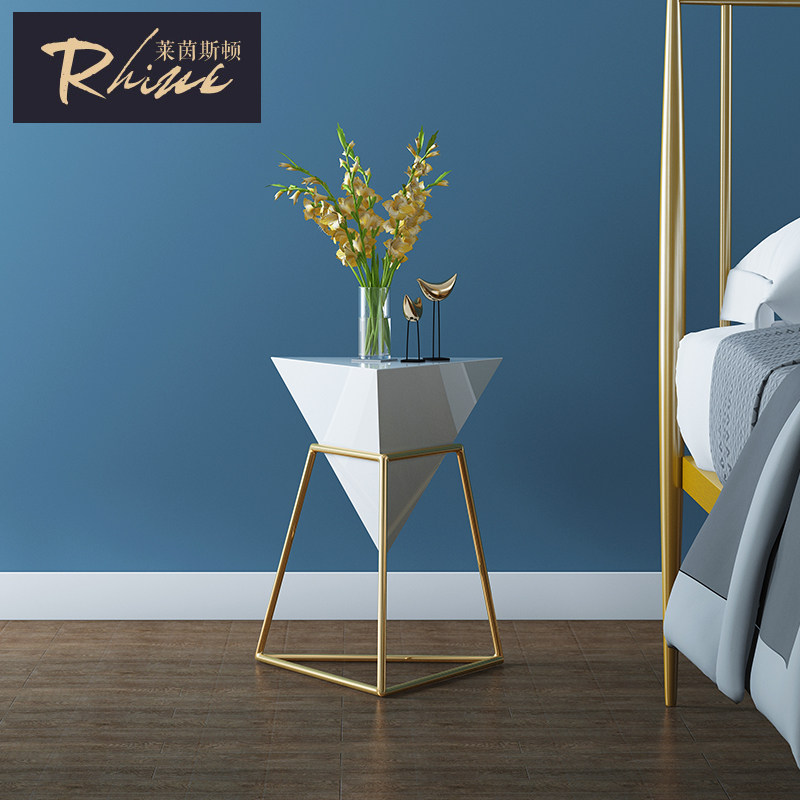 Light luxury side rack Nordic sofa side table living room minimalist corner cabinet Hong Kong style post-modern bedside cabinet