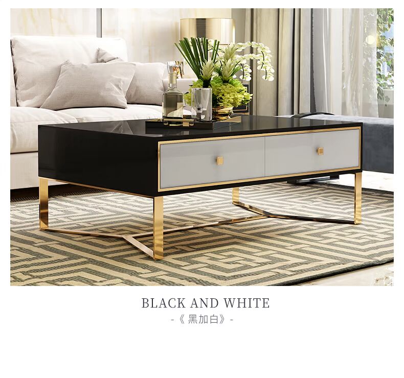Bàn cà phê sang trọng đơn giản bằng thép không gỉ sáng tạo cá tính sơn nội thất phong cách Hồng Kông hậu hiện đại biệt thự phòng khách máy pha trà - Bàn trà bàn phòng khách hiện đại