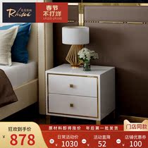 Light luxury bedside tables post-modern bedroom bedside tables simple sideside a few Hong Kong-style corner a few lacquered stainless steel bedside tables