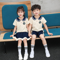 Primary school uniform suit Navy style kindergarten Garden uniform short sleeve summer dress graduation uniform performance chorus suit