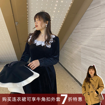 Jumimi micro fat mm large size womens clothing fat sister annual meeting rich flower lace New Year dress female winter