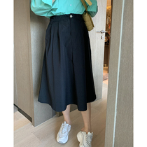 Zhu Mimi fat mm large size custom fat sister thin cover meat wild body black long umbrella skirt womens autumn