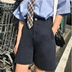 Trang phục thời trang giản dị nữ hè 2018 mới Hàn Quốc áo sơ mi cộc tay hoang dã + quần short nữ màu đồ bộ mặc nhà cao cấp Bộ đồ