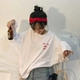 Mùa thu mới phiên bản Hàn Quốc của ulzzang Harajuku dài tay in hình cá mập áo thun cổ tròn áo thun học sinh hàng đầu áo phông nữ rộng Áo phông