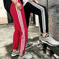 Phong cách Harajuku ba thanh quần Harlan hoang dã quần giản dị đàn hồi eo người yêu quần thể thao nữ sinh viên Hàn Quốc phiên bản thủy triều quần suông ống rộng nữ