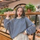 Đầu thu 2018 phiên bản Hàn Quốc mới của ulzzang lỏng bf hoang dã in áo len dài tay áo thun nữ lười biếng