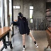 Mùa thu mới Hàn Quốc ulzzang Harajuku bf gió dài phần dài tay áo cổ tròn học sinh áo thun nữ thủy triều áo phông rộng Áo phông