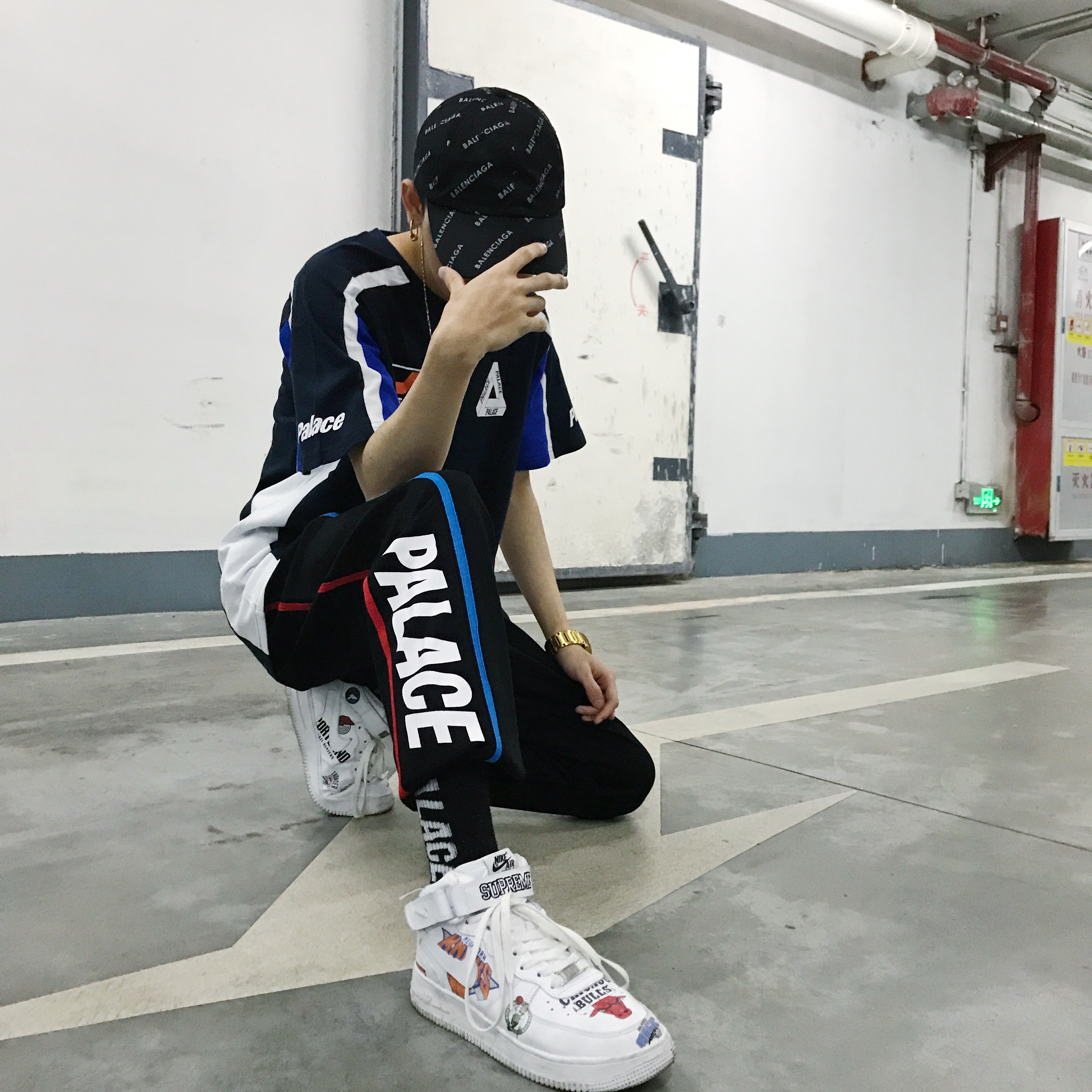 18 SS PALACE CUỘC SỐNG thể thao giản dị quần thẳng chân quần chân feet hip hop đường phố ông nội với cùng một đoạn quần âu nam