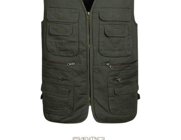 Mùa thu và mùa đông nam mới tinh khiết áo vest cotton dày áo ấm áo vest nhiều túi trung niên vest nam áo ba lỗ nam form rộng