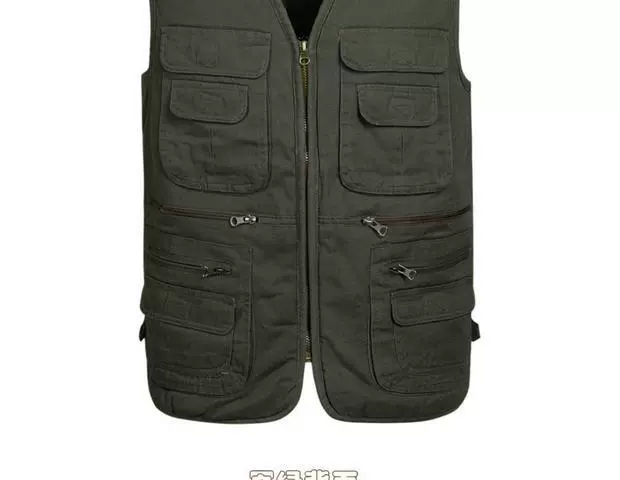 Mùa thu và mùa đông nam mới tinh khiết áo vest cotton dày áo ấm áo vest nhiều túi trung niên vest nam áo lông cừu