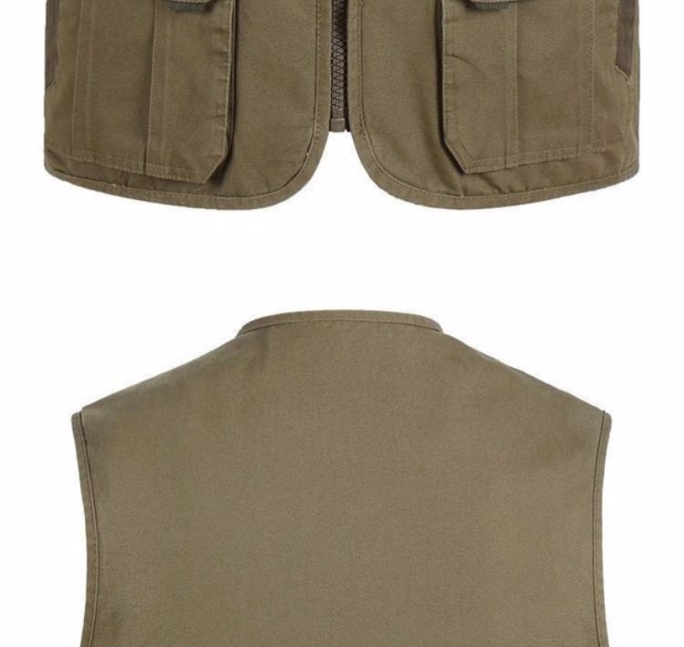 Ngoài trời chụp ảnh giải trí vest vải cotton trung niên phóng viên vest vai câu cá nhiều túi kích thước lớn vest lỏng áo thun nam body