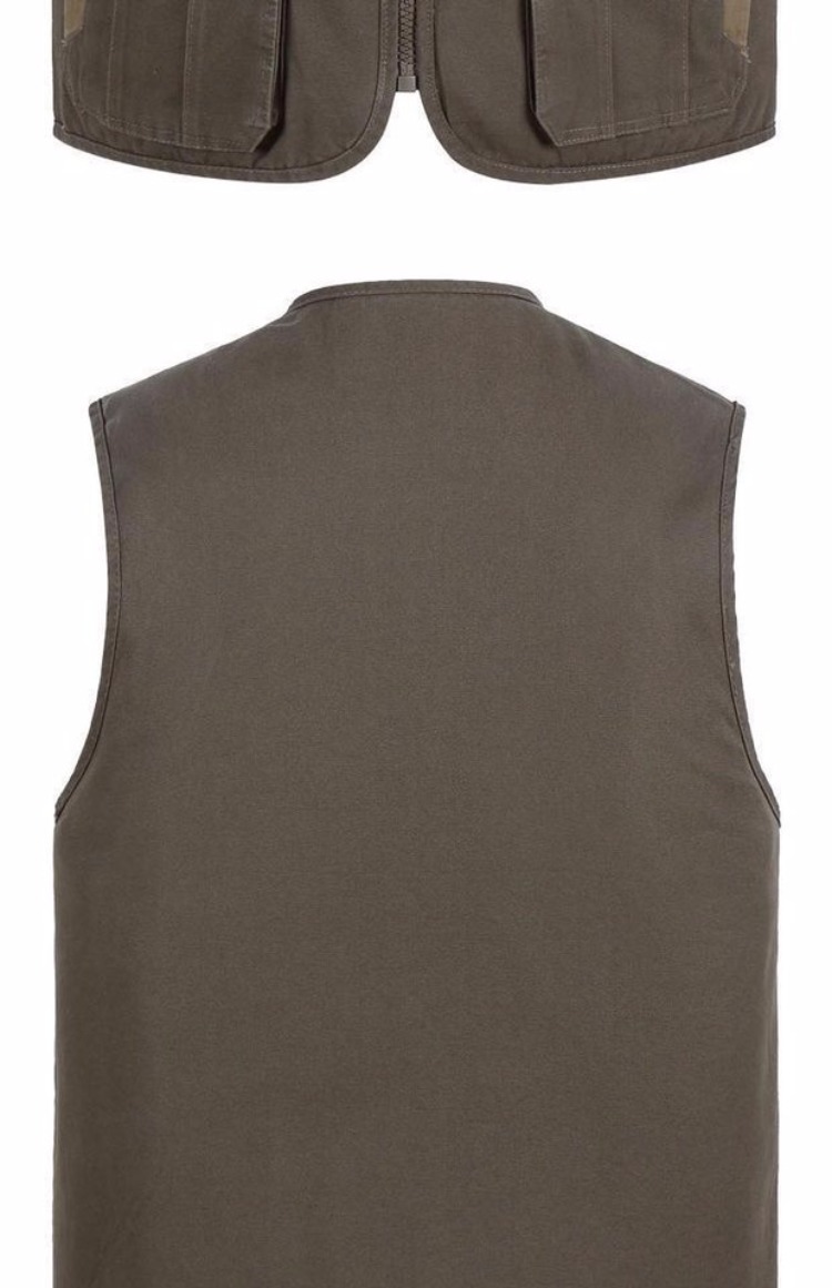 Ngoài trời chụp ảnh giải trí vest vải cotton trung niên phóng viên vest vai câu cá nhiều túi kích thước lớn vest lỏng áo thun nam body