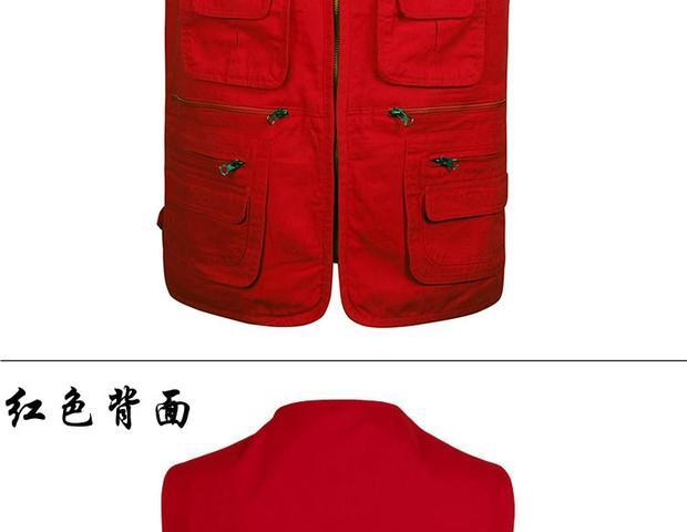 Mùa xuân và mùa thu mẫu mới cotton đa túi XL chụp ảnh câu cá nhiều túi trung niên vest nam vest áo vest dạ nam trung niên