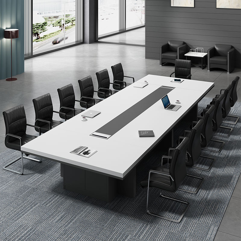 Beijing office furniture white large conference table simple modern ten 10 12 20 people fashion creative long table stitching