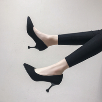 2021 Spring New High Heels Women pointed wine cup with wild tide professional hipster Net red work shoes single shoes