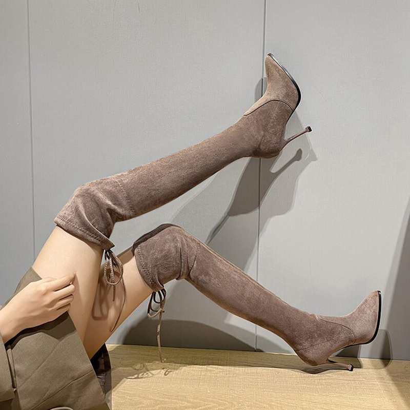 Knee boots women's boots 2021 autumn and winter new high boots slim stretch thin boots thin heel boots children