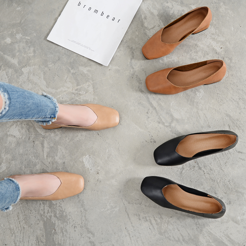 Retro Grandma Shoes Female Coarse Heel Mid Heel 2022 New Spring Autumn Korean Version 100 Hitch Square Head Shallow Mouth Single Shoes Mary Precious Shoes