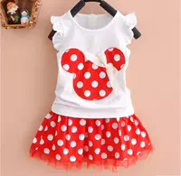 Quần áo bé gái 1234 tuổi Quần áo trẻ em công chúa đầm ngắn tay áo hai dây cotton quần áo trẻ em mùa hè phiên bản Hàn Quốc bodysuit cho bé sơ sinh
