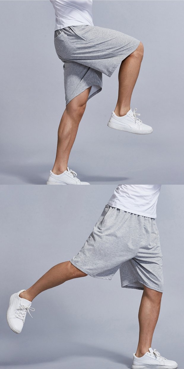 Mùa hè chất béo quần short cotton nam dệt lỏng kích thước lớn giản dị cộng với phân bón để tăng đàn hồi thể thao quần năm điểm bãi biển quần đùi