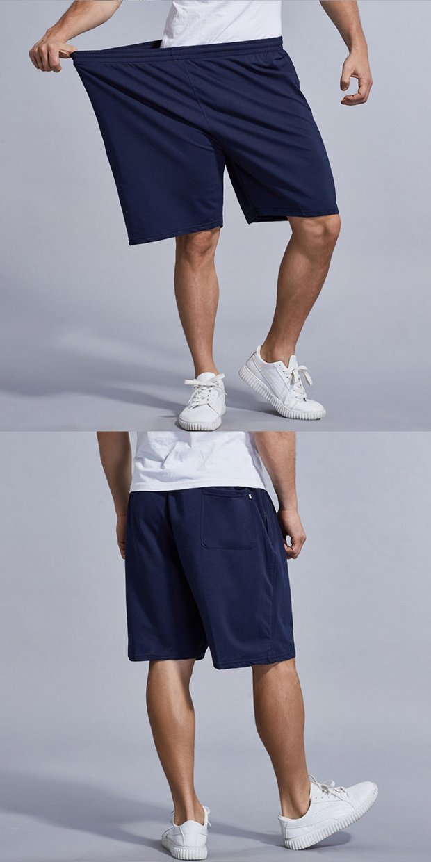 Mùa hè chất béo quần short cotton nam dệt lỏng kích thước lớn giản dị cộng với phân bón để tăng đàn hồi thể thao quần năm điểm bãi biển quần đùi