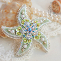 Pearl Art Gallery Original (Cherry Blossom Sea Star) Bead Embroidered Method Embroidery Diy Brooch Hair Accessories Bag Pendant Material Bag