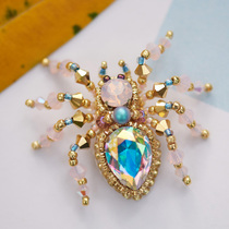 Pearl Art Gallery Original Bead Embroidered Insect Small Short Leg Spider Brooch Material Bag Method Embroidery Imported Pearl Friend Gift